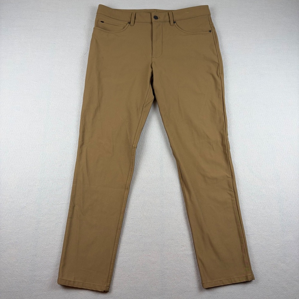 7 Diamonds Infinity Mens 32x30 Brown Stretch Performance Slim Fit Pants 34x30